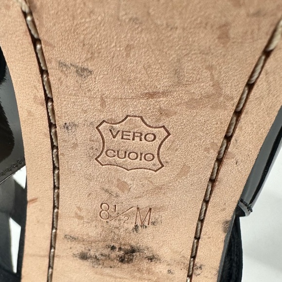 Donald Pliner Katya Block Heels Black Open Toe Slingback Sandel 8.5 Straps - Picture 10 of 11